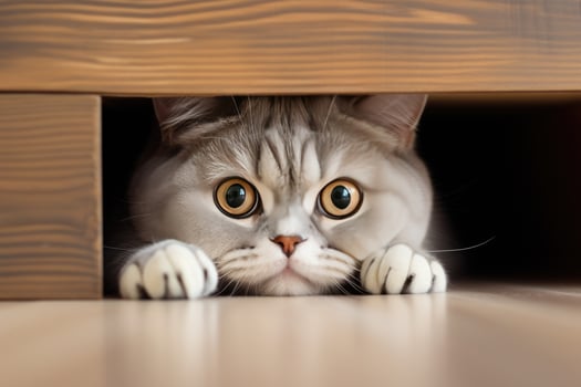 portrait of a cute young cat of British breed photo