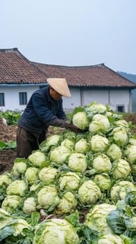 Freshly Harvested Cabbage Ready for Market photo