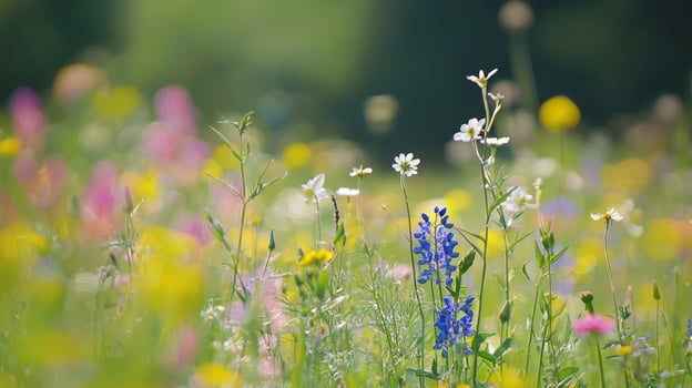 Wild flowers in a meadow photo