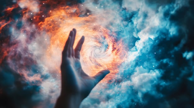 Grasping the Cosmos A Symbolic Representation of Creation and Interconnectedness Imagery photo