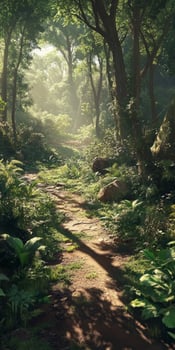 Sunlit Forest Path, A Serene Nature Escape photo
