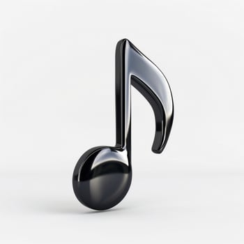 A sleek black musical note icon, symbolizing creativity and artistic expression in music. photo