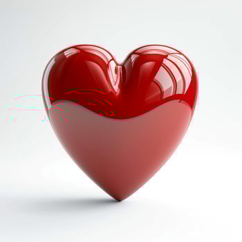 A glossy red heart symbolizing love and affection, featuring a smooth surface that captures light beautifully. photo