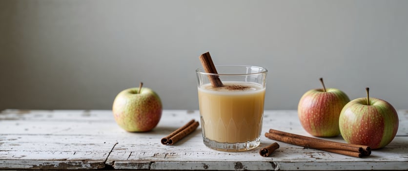 Apple cider with cinnamon sticks photo