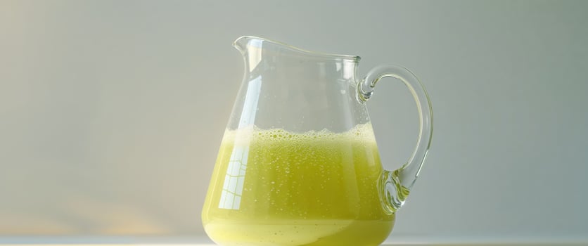 Refreshing Apple Juice in a Glass Pitcher photo
