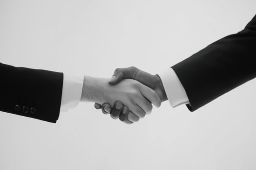 A firm handshake seals the deal, symbolizing partnership and business agreement. photo