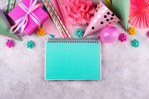 Birthday party celebration concept with papaer hat photo