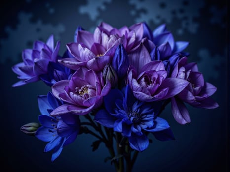 Purple flowers on a dark background photo