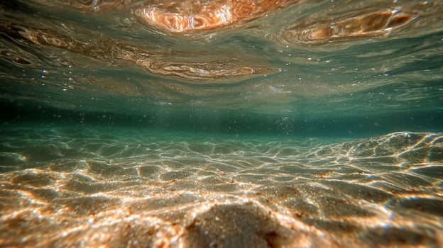 Underwater Sunlight on Sandy Seafloor photo