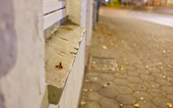 Close-Up of a Textured Wall at Night photo