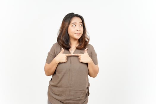 A woman is making a gesture with her hands photo