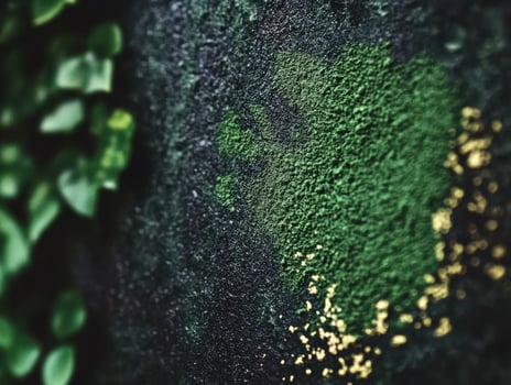 Moringa powder spread on a textured surface with greenery photo