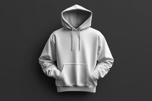 White hoodie mockup on black background photo