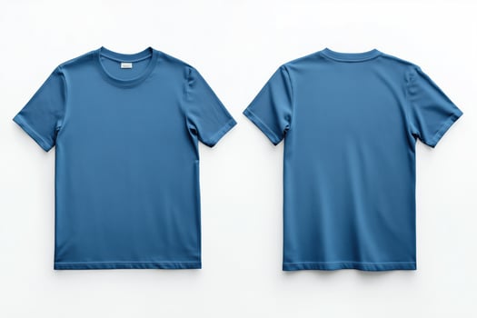 Blue t - shirt mockup on white background photo