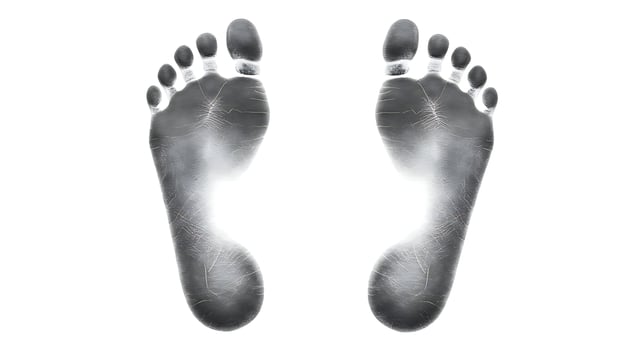 High Resolution Barefoot Footprints Grey Scale Image art feet body walk path mark sole toes human photo