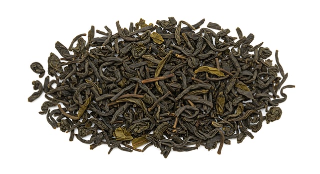 Premium Dry Black Tea Leaves Aromatic Herbal Infusion hot top food life dark pile heap leaf view photo