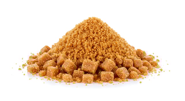 Brown Sugar Crystals Sweet Granulated Cubes Heap Pile up food tasty white close macro image photo