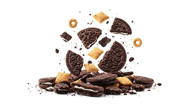 Delicious Chocolate Cookies Cereal Burst Sweet Treat Food Photography dark oats shot high snack photo