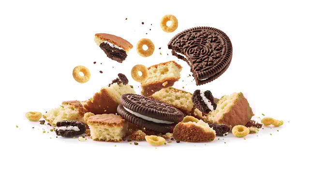 Delicious Crumbly Cookies Cereal Explosion Sweet Treat Food Photography rich cream snack image tasty photo
