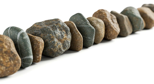 Smooth River Rocks Natural Stone Row Seamless Texture Background 3d set art grey line brown green photo