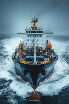 A large cargo ship in the ocean photo