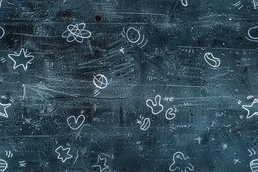A chalkboard with drawings on it photo