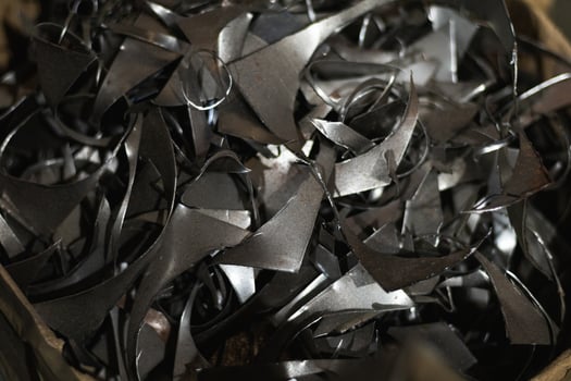 Heap of metal scraps in forge photo