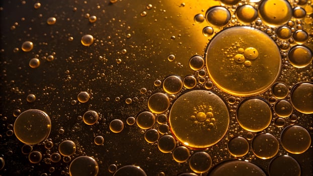 Dark mustard oil bubble texture background photo