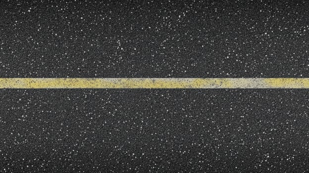 Close-up of road surface with single yellow line in asphalt texture photo