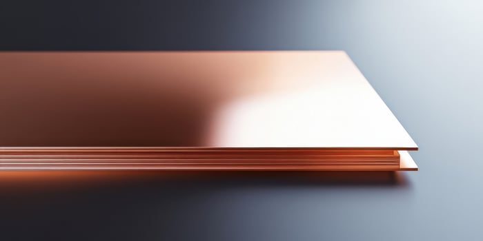 Copper sheets with smooth surface for industrial and artistic applications photo