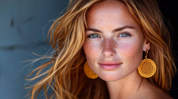 In this captivating headshot, the subject exudes a natural and understated elegance The composition is meticulously balanced, drawing the viewer's attention to the subject's radiant complexion and photo