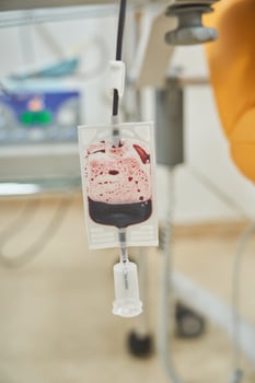 Container with blood in laboratory photo