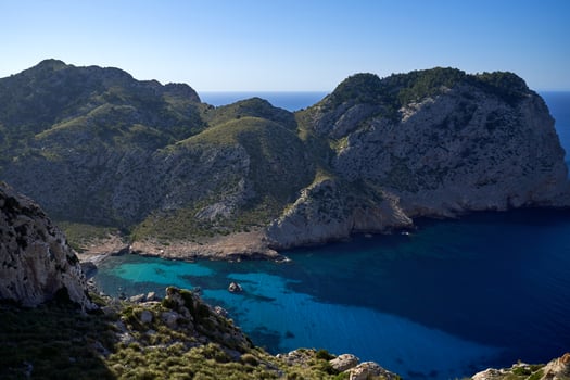 Picturesque view of mountains near sea photo