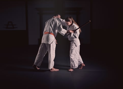 Krav Maga teacher training man in studio photo