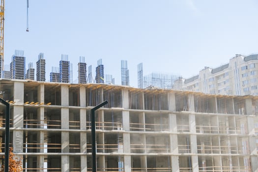 Construction dust flying from the facility to a residential populated area photo