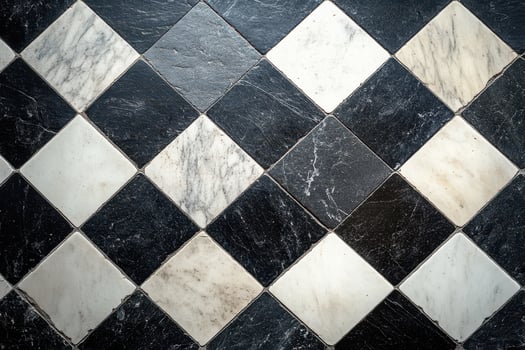 A black and white checkered floor with a white and black pattern photo