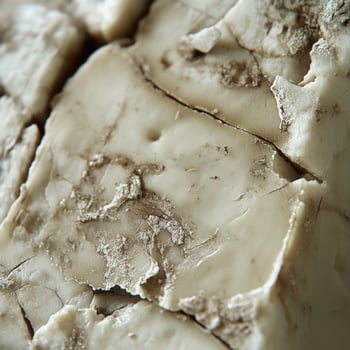 Creamy goat cheese with rustic texture on display photo