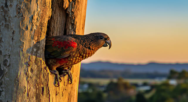 A bird is perched on a tree photo