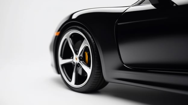 Sleek black sports car close-up photo