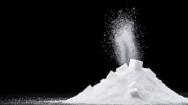 Sugar is a natural sweetener that is used in many foods photo