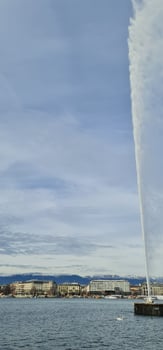High fountain in Geneva city photo
