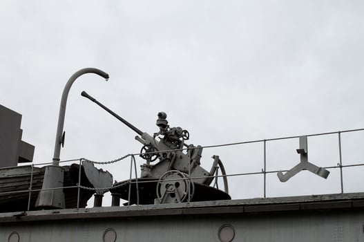 Anti Aircraft Cannon On A Ship Deck photo