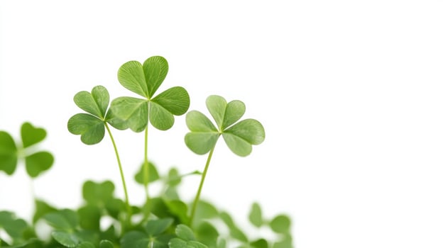 Four leaf clover on white background photo