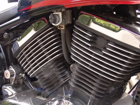 Motorcycle Engine V Twin Cylinder Close Up photo