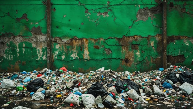 Urban Waste Action in Bright Environmental Focus photo