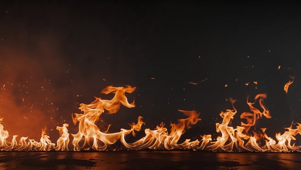 Fire flames on a black background photo