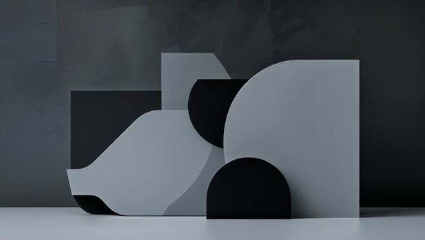Abstract gray and black geometric design. photo
