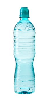 Plastic bottle water on a white background photo
