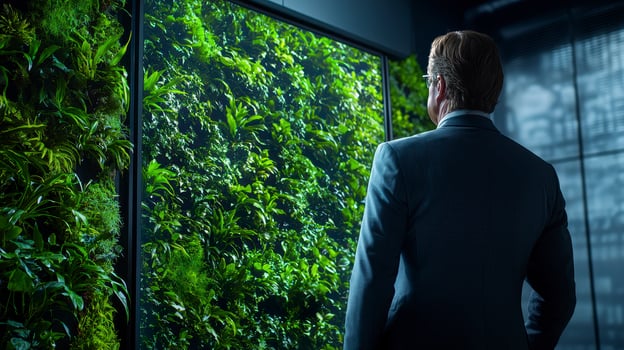 In a scene straight from tomorrow, a corporate leader is seen utilizing advanced telepresence technology, projecting a holographic image to connect with a dispersed global team, fostering innovation photo