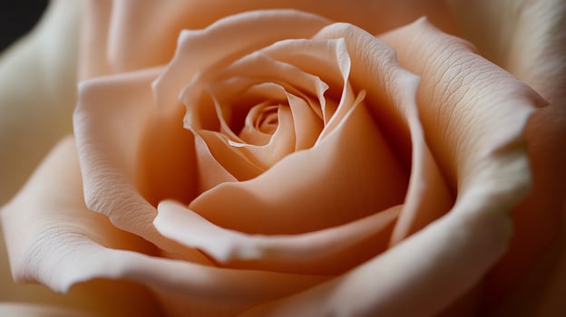 Close-up of a peachy rose. Delicate petals photo